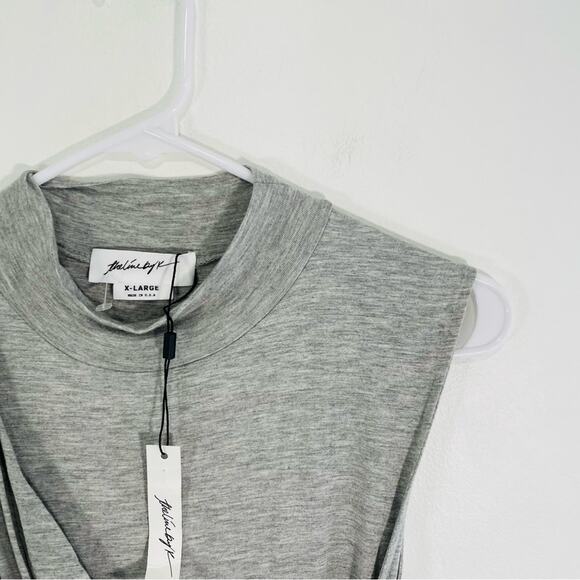 NWT The Line By K Ayme Gray Ruched Mock Neck Sleeveless Mini Dress XL - Picture 5 of 12